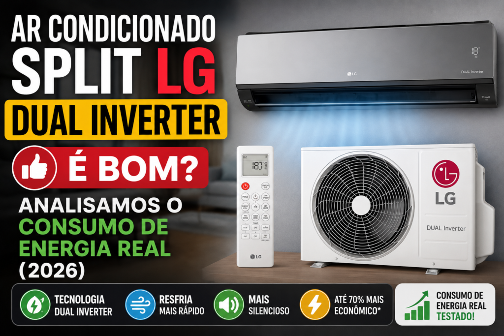 Ar Condicionado Split LG Dual Inverter: É Bom? Analisamos o Consumo de Energia Real (2026) Análise de ar condicionado LG